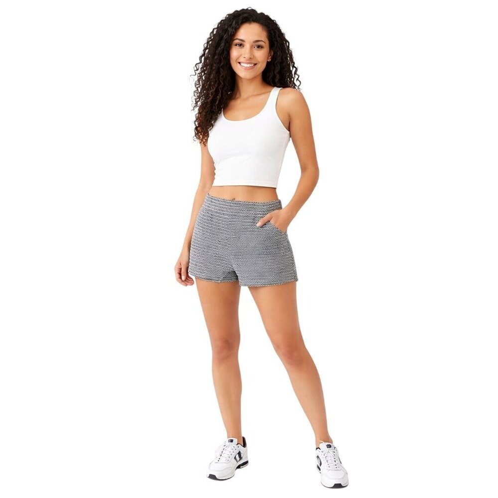 2/$30 BOO HOO Size 4 Striped High-Waisted Women's Short -  Black & White